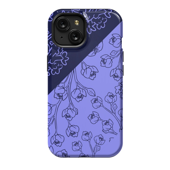 iPhone 15 StrongFit BLUE TROPICAL PATTERN by MALLIKA