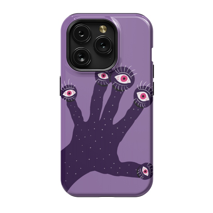 iPhone 15 Pro StrongFit Weird Hand With Watching Eyes by Boriana Giormova