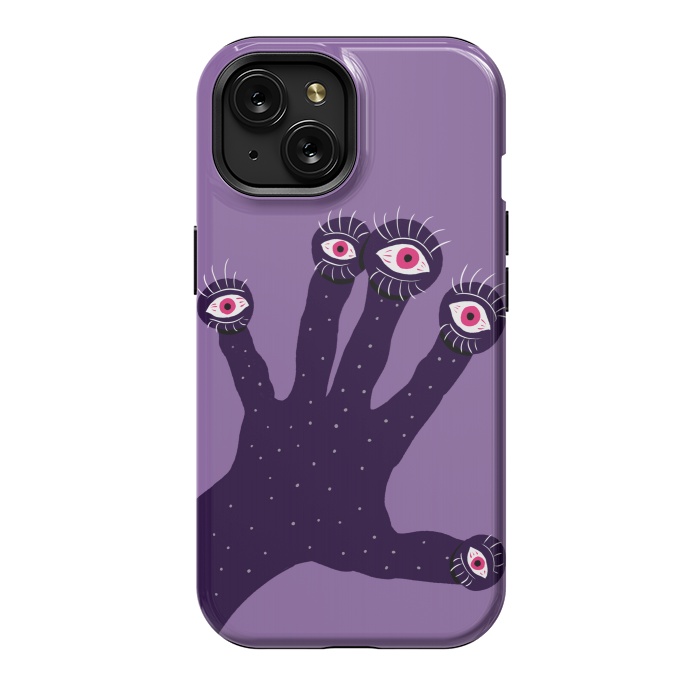 iPhone 15 StrongFit Weird Hand With Watching Eyes by Boriana Giormova