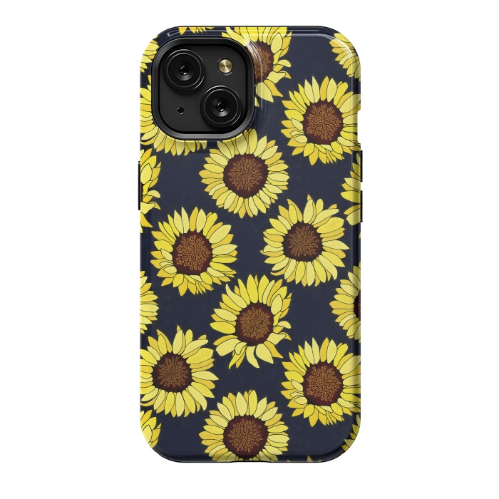 iPhone 15 StrongFit Navy - Sunflowers Are The New Roses! by Tigatiga