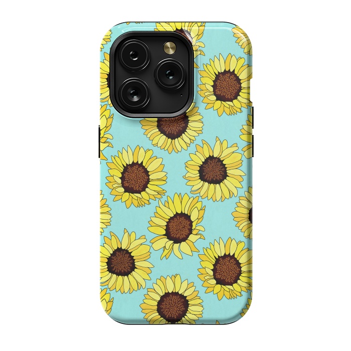 iPhone 15 Pro StrongFit Aqua - Sunflowers Are The New Roses!  by Tigatiga