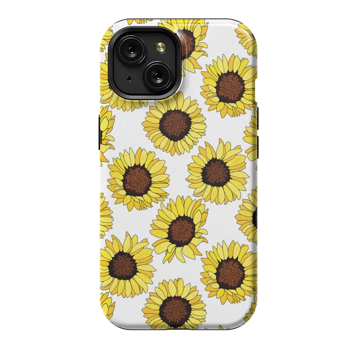 iPhone 15 StrongFit Sunflowers Are The new Roses! - White  by Tigatiga