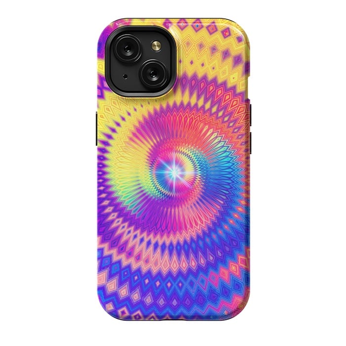 iPhone 15 StrongFit Abstract Colorful Diamond Shape Circular Design by Art Design Works