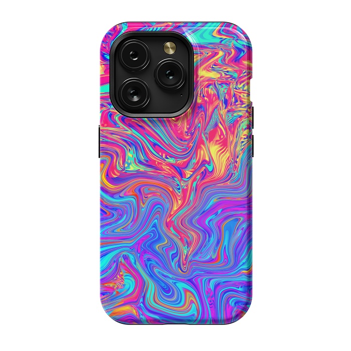 iPhone 15 Pro StrongFit Abstract Colorful Waves by Art Design Works