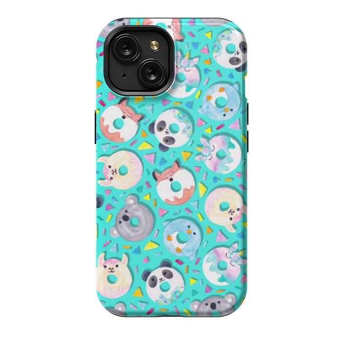iPhone 15 StrongFit Animal Donut Confetti by gingerlique