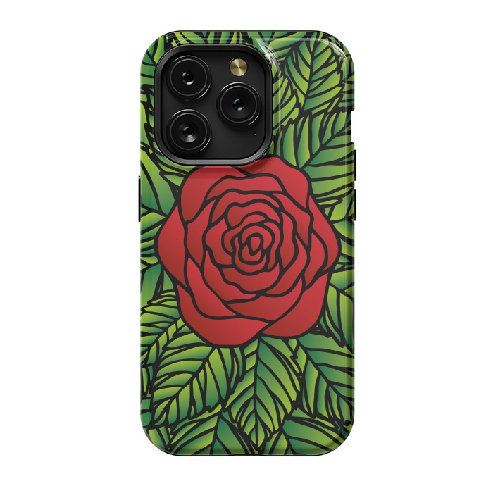 iPhone 15 Pro StrongFit Red Rose by Majoih