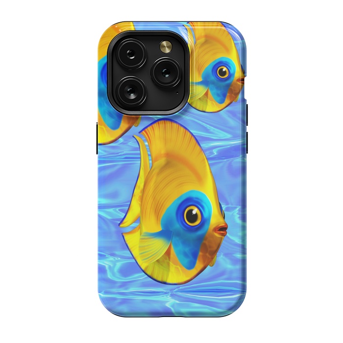 iPhone 15 Pro StrongFit Fish 3D Cute Tropical Cutie on Clear Blue Ocean Water  by BluedarkArt