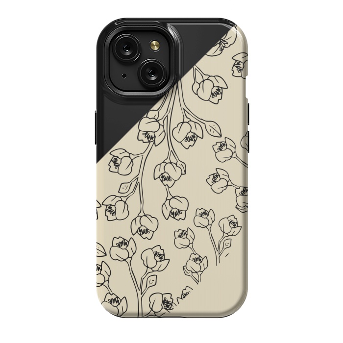 iPhone 15 StrongFit floral offwhite pattern by MALLIKA