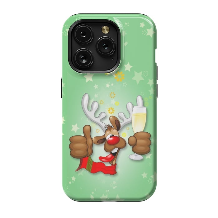 iPhone 15 Pro StrongFit Reindeer Drunk Funny Christmas Character by BluedarkArt