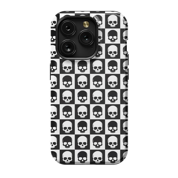 iPhone 15 Pro StrongFit Checkered Skulls Pattern I by Art Design Works