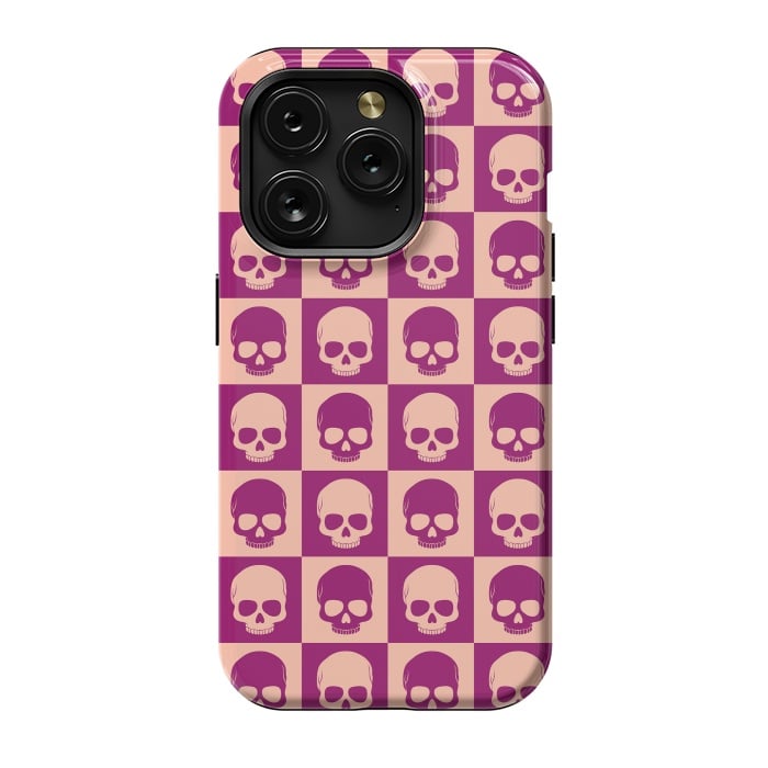 iPhone 15 Pro StrongFit Checkered Skulls Pattern II by Art Design Works