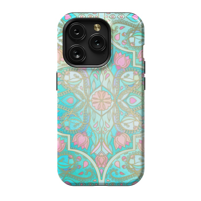 iPhone 15 Pro StrongFit Floral Moroccan in Spring Pastels by Micklyn Le Feuvre