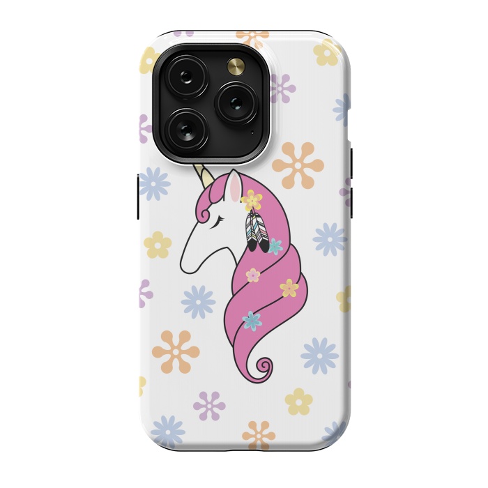 iPhone 15 Pro StrongFit Hippie Unicorn by Laura Nagel