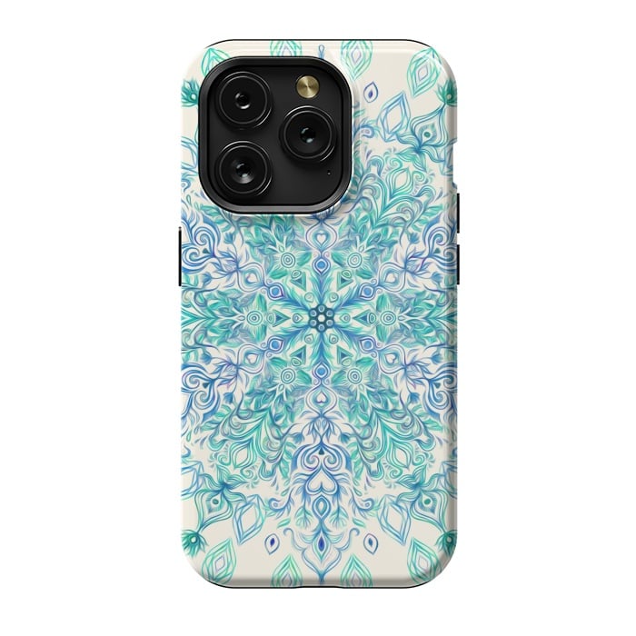 iPhone 15 Pro StrongFit Peppermint Snowflake on Cream  by Micklyn Le Feuvre