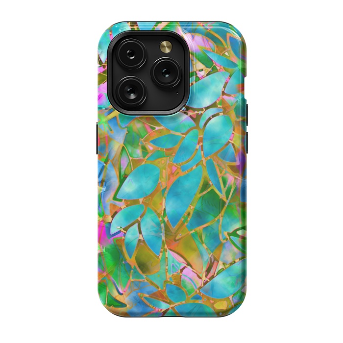 iPhone 15 Pro StrongFit Floral Abstract Stained Glass G265  by Medusa GraphicArt
