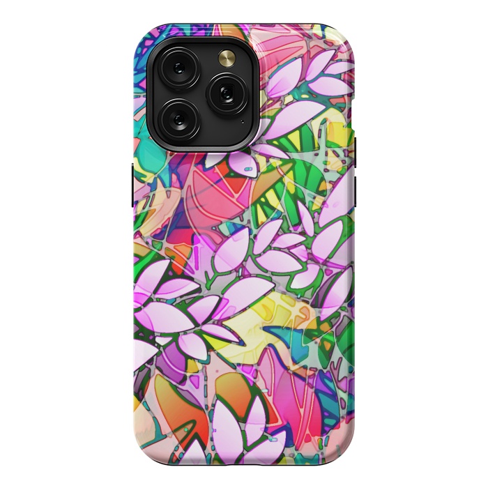 iPhone 15 Pro Max StrongFit Grunge Art Floral Abstract G130  by Medusa GraphicArt