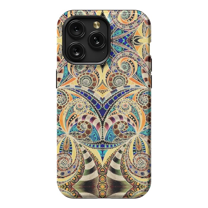iPhone 15 Pro Max StrongFit Drawing Floral Zentangle G240 by Medusa GraphicArt