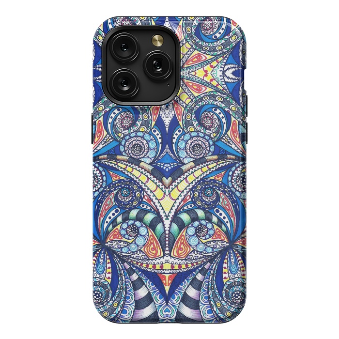 iPhone 15 Pro Max StrongFit Drawing Floral Zentangle G7B by Medusa GraphicArt