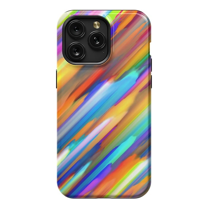 iPhone 15 Pro Max StrongFit Colorful digital art splashing G391 by Medusa GraphicArt