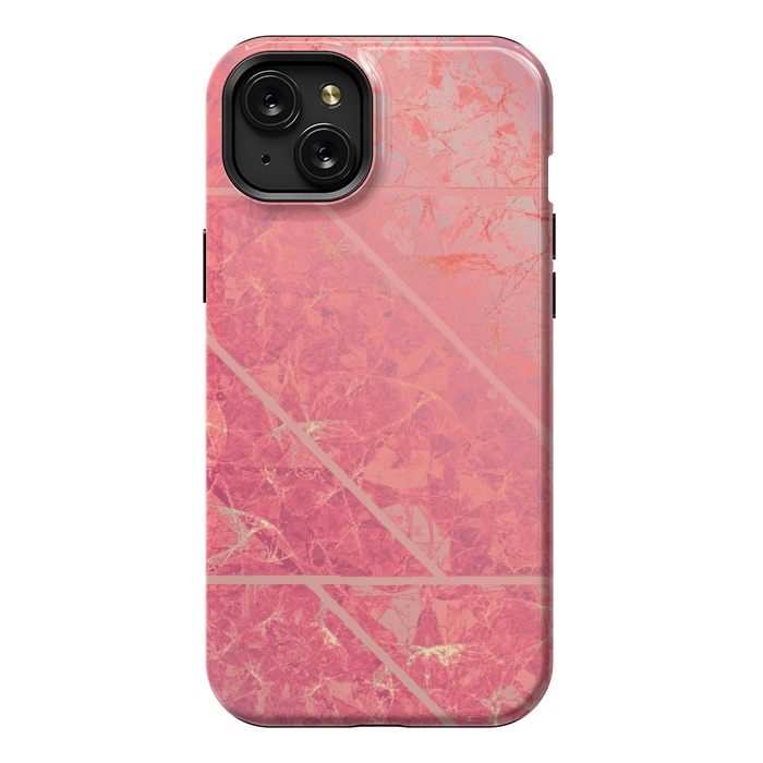 iPhone 15 Plus StrongFit Pink Marble Texture G281 by Medusa GraphicArt