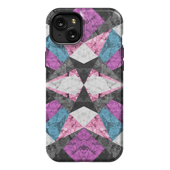iPhone 15 Plus StrongFit Marble Geometric Background G438 by Medusa GraphicArt