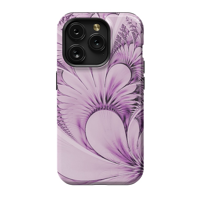 iPhone 15 Pro StrongFit Pink Fractal Flowers by Andrea Haase