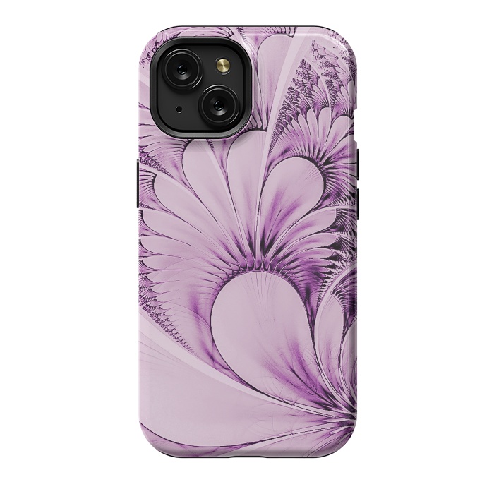 iPhone 15 StrongFit Pink Fractal Flowers by Andrea Haase