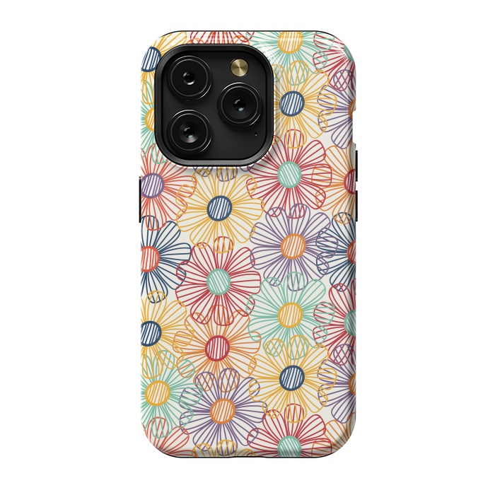 iPhone 15 Pro StrongFit RAINBOW FLORAL by TracyLucy Designs