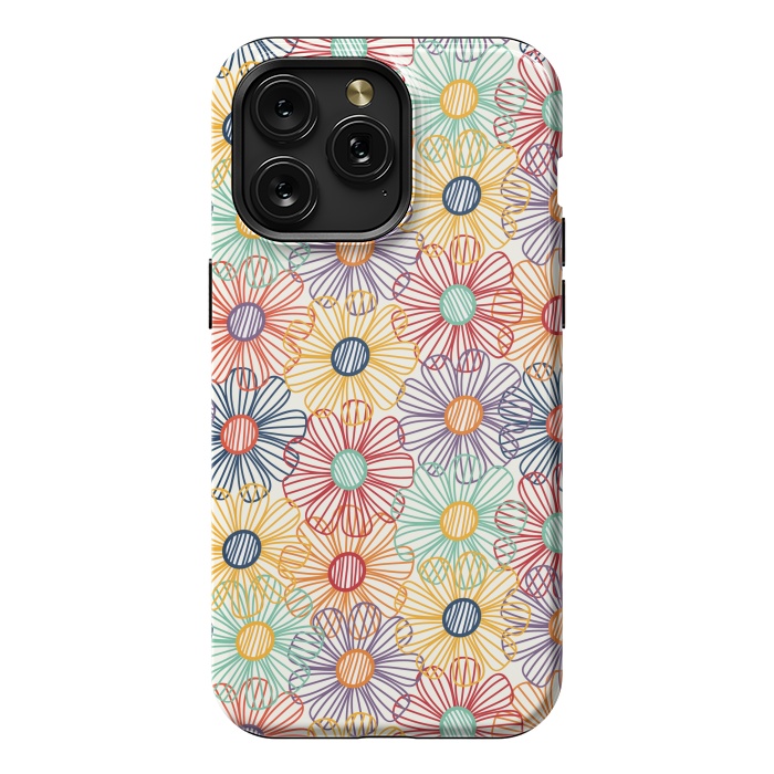 iPhone 15 Pro Max StrongFit RAINBOW FLORAL by TracyLucy Designs