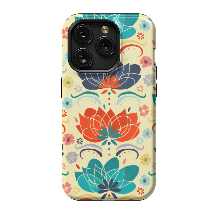 iPhone 15 Pro StrongFit 1960s Hippie Floral  by Tigatiga
