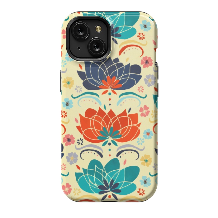 iPhone 15 StrongFit 1960s Hippie Floral  by Tigatiga