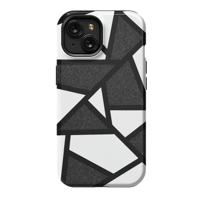 iPhone 15 StrongFit White and black geometric by Jms