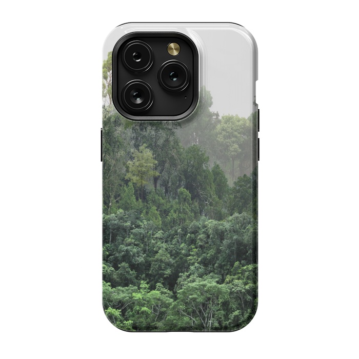 iPhone 15 Pro StrongFit Tropical Foggy Forest by ''CVogiatzi.