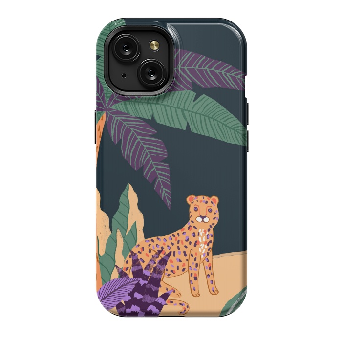 iPhone 15 StrongFit Cheetah on Tropical Beach by  Utart