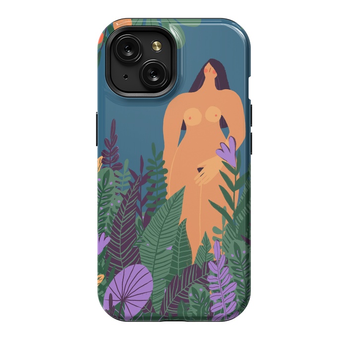 iPhone 15 StrongFit Eve - Nude Woman in Tropical Jungle by  Utart
