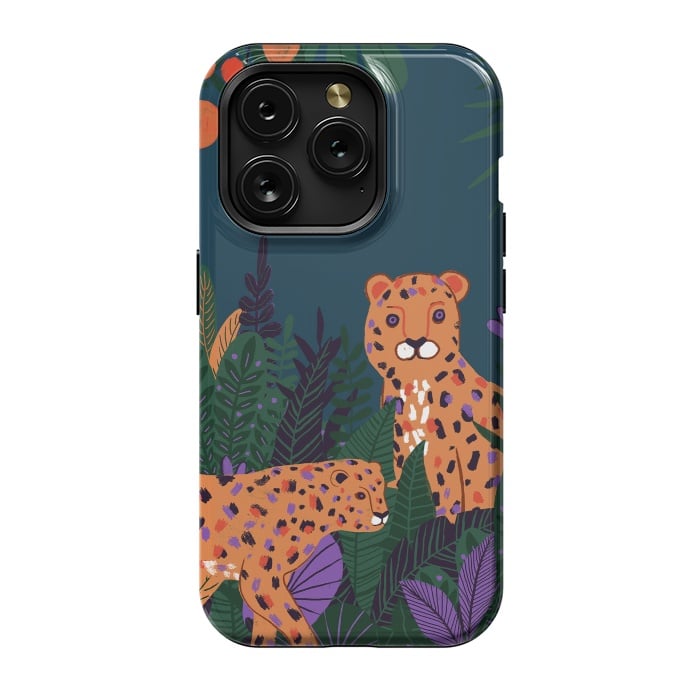 iPhone 15 Pro StrongFit Two Cheetahs in Tropical Jungle by  Utart