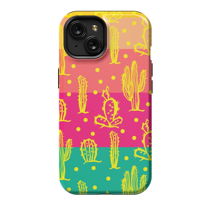 iPhone 15 StrongFit Cactus in Luminous Tones by Rossy Villarreal