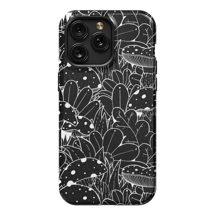 iPhone 15 Pro Max StrongFit Black and white autumn pattern by Steve Wade (Swade)