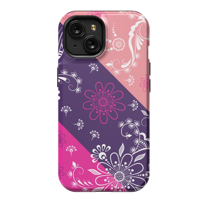 iPhone 15 StrongFit Diagonal Flowers by Rossy Villarreal