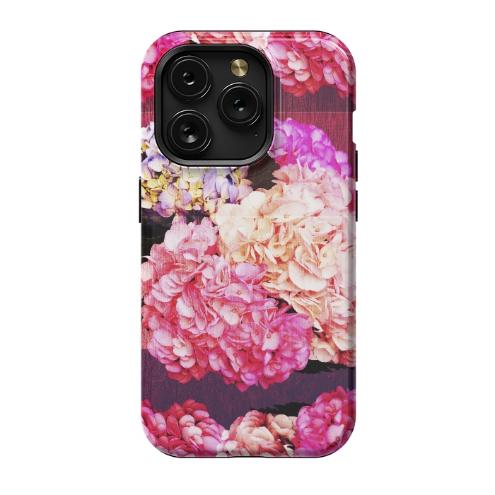 iPhone 15 Pro StrongFit Hortencias Rosas y Azules by Rossy Villarreal