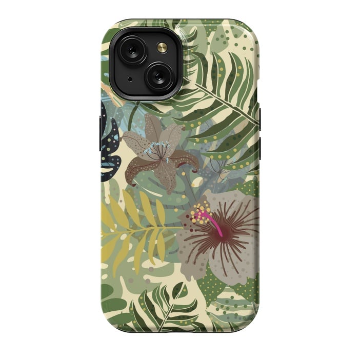 iPhone 15 StrongFit Jungle Foliage by  Utart
