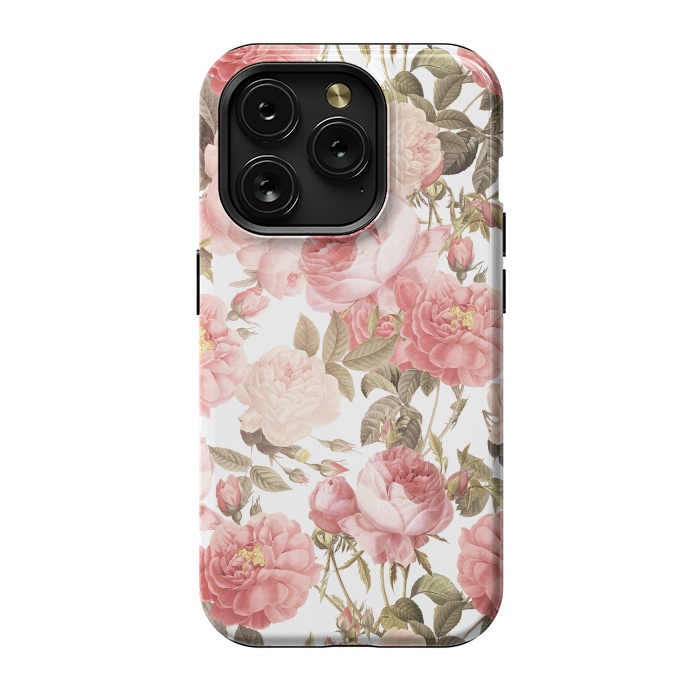 iPhone 15 Pro StrongFit Peach Victorian Roses by  Utart