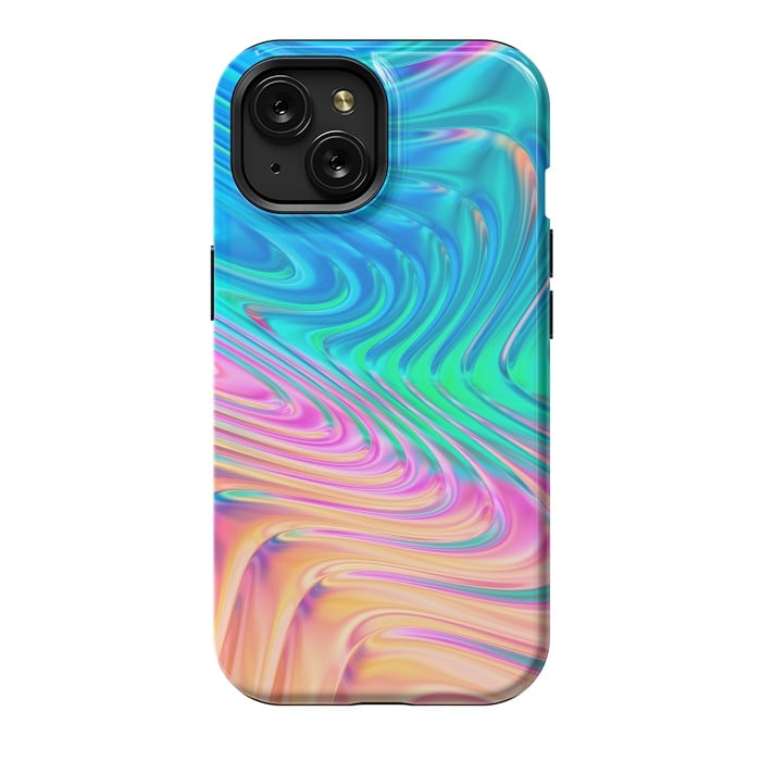 iPhone 15 StrongFit Abstract Vivid Waves by Art Design Works