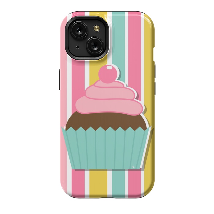 iPhone 15 StrongFit Colorful cupcake by Martina