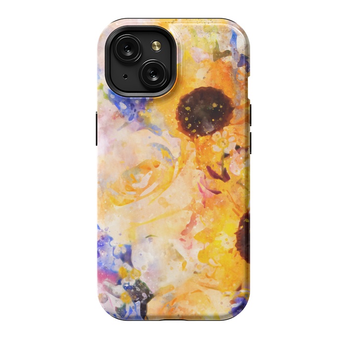 iPhone 15 StrongFit Yellow Vintage Rose by Creativeaxle
