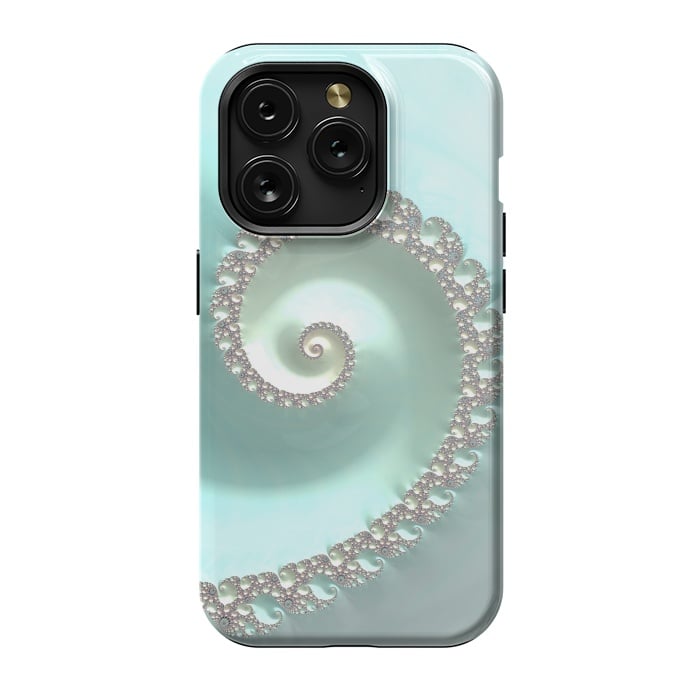 iPhone 15 Pro StrongFit Fantastic Turquoise Fractal by Andrea Haase