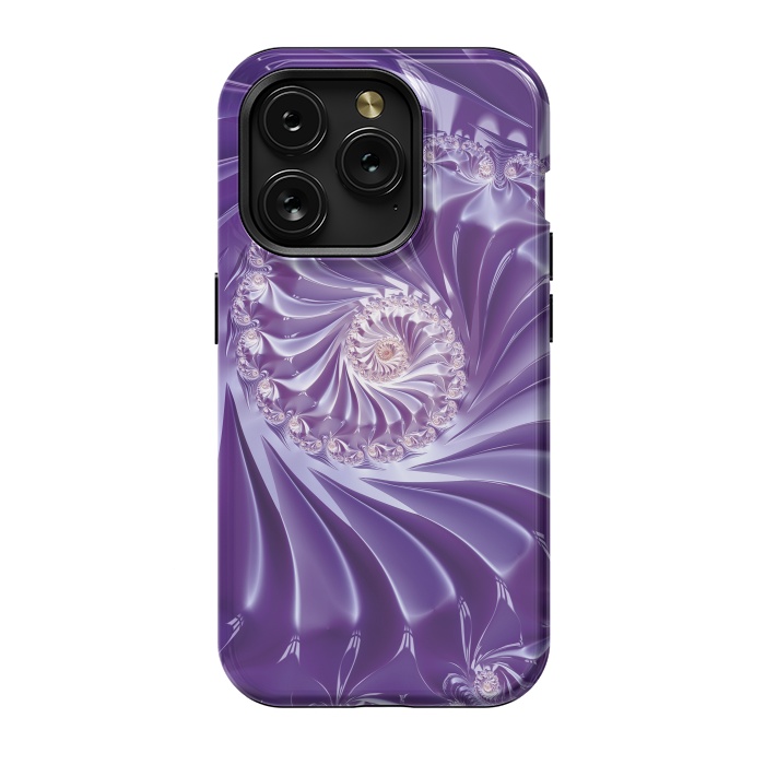 iPhone 15 Pro StrongFit Purple Fractal Fantasies by Andrea Haase
