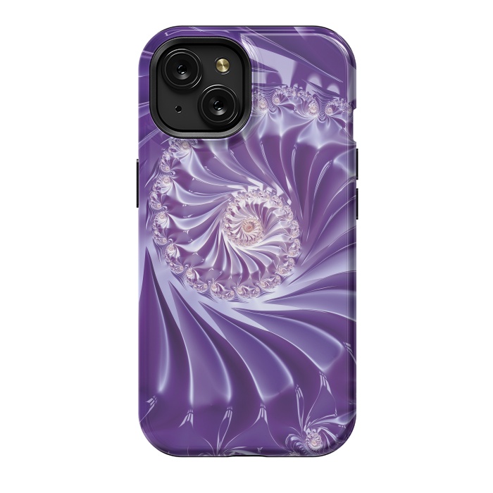iPhone 15 StrongFit Purple Fractal Fantasies by Andrea Haase