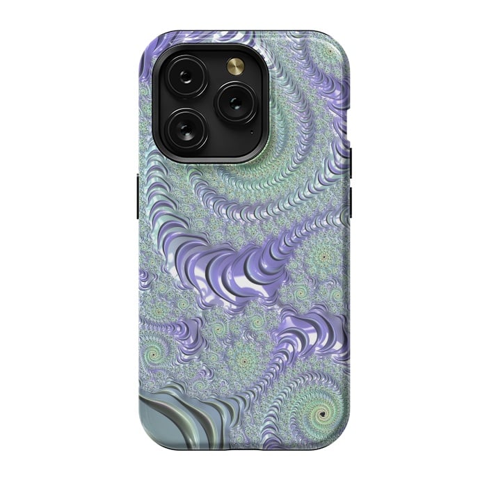 iPhone 15 Pro StrongFit Teal And Purple Fractal Design by Andrea Haase