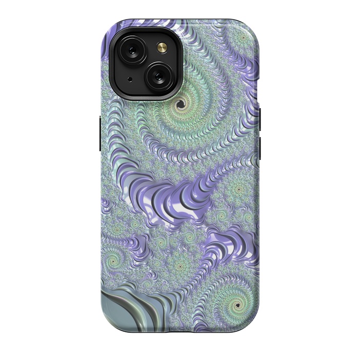 iPhone 15 StrongFit Teal And Purple Fractal Design by Andrea Haase